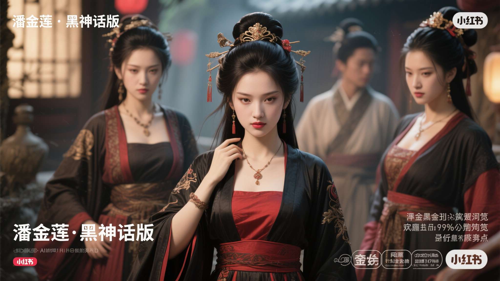 AI《黑神话·金莲》来了!"虚幻7画质"美女 某位AI创作者发布的一组"潘金莲·黑神话版"图像,在小红书、微博等平台累计获得超